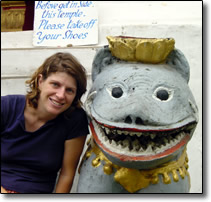 Anne and Luang Prabang Temple Guardian