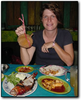 Grilled fish dinner with durian dessert