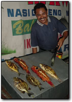 Grilled fish vendor